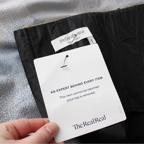 LAST CHANCE Yves Saint Laurent Black Strapless Dress w Metallic Gold Trim - Picture 7 of 10